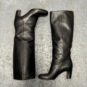 Maison Margiela Black Knee-High Leather Tall Boots Sz IT 35.5